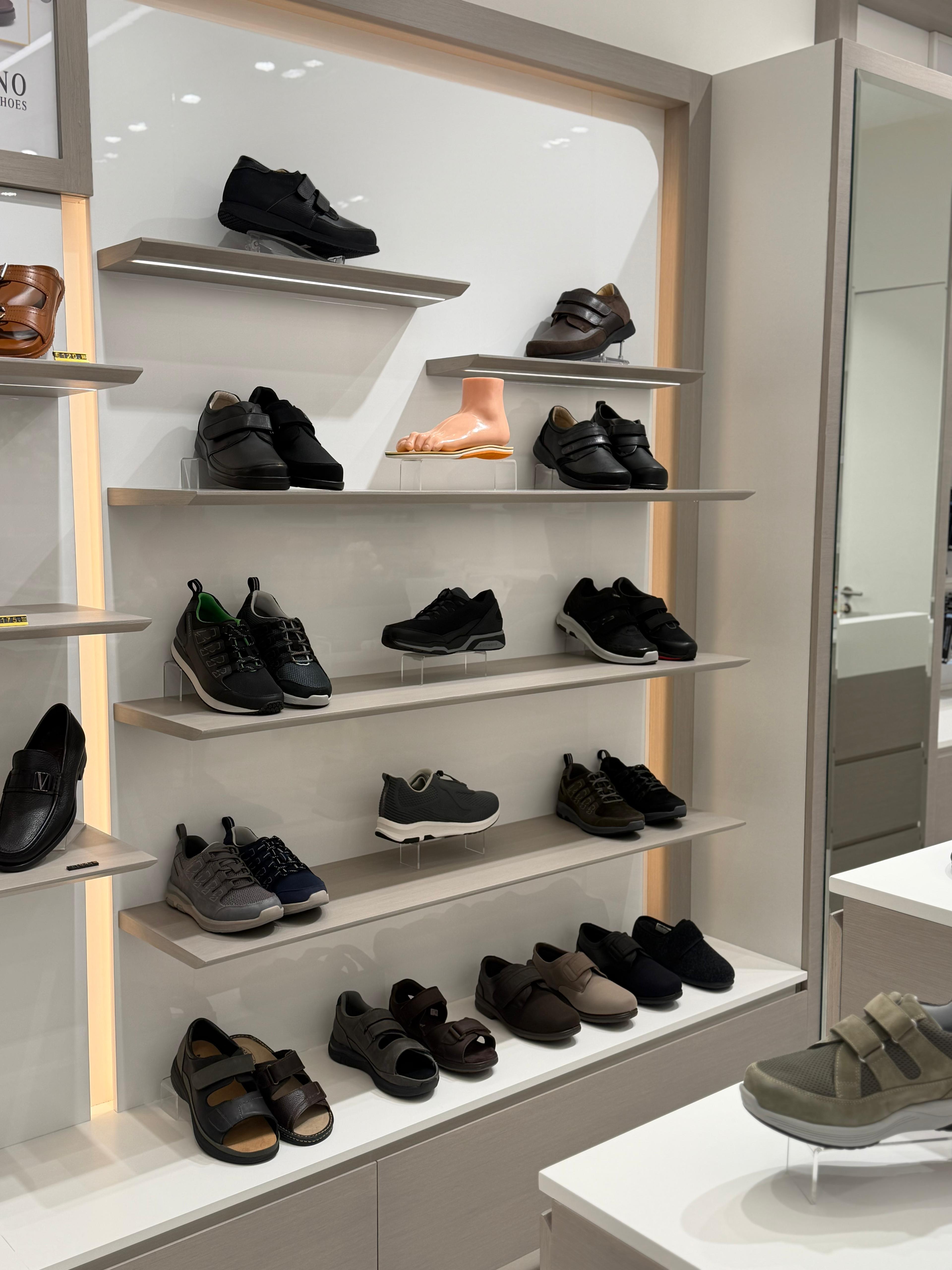Diabetic footwear shelf options